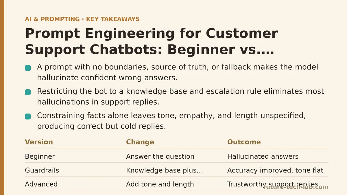Prompt Engineering for Customer Support Chatbots: Beginner vs. Advanced
